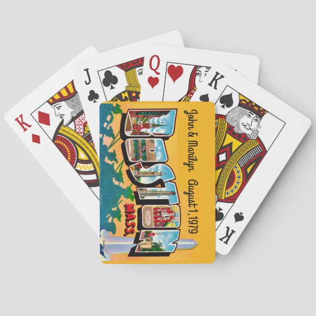 Cartas de Baralho Personalizadas de Boston Antigo (Verso)