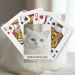 Cartas de baralho personalizadas   gato branco com