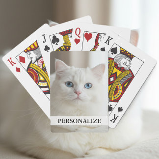 Cartas de baralho personalizadas | gato branco com