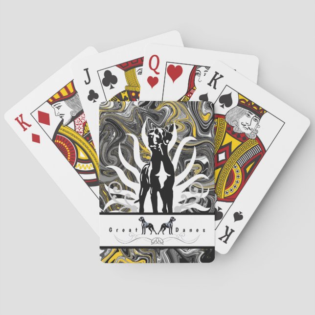 Cartas de baralho personalizadas Great Dane especi (Verso)