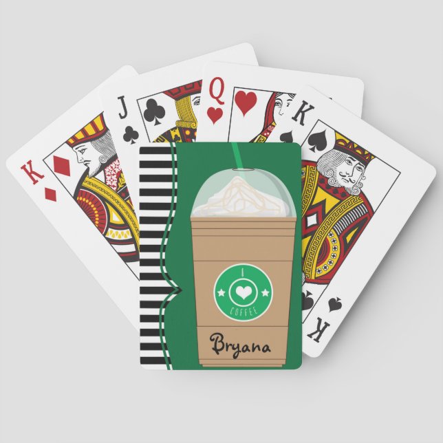 Cartas de Baralho Personalizadas Iced Coffee Frapp (Verso)