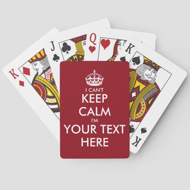 Cartas de baralho personalizáveis Eu não consigo m (Verso)