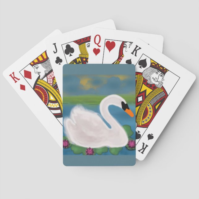 Cartas de Baralho Pintura Cisne Branco (Verso)