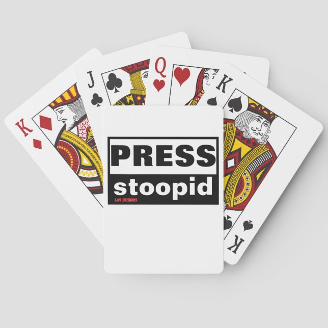 cartas de baralho "PRESSIONE ESTÚPIDO" (Verso)