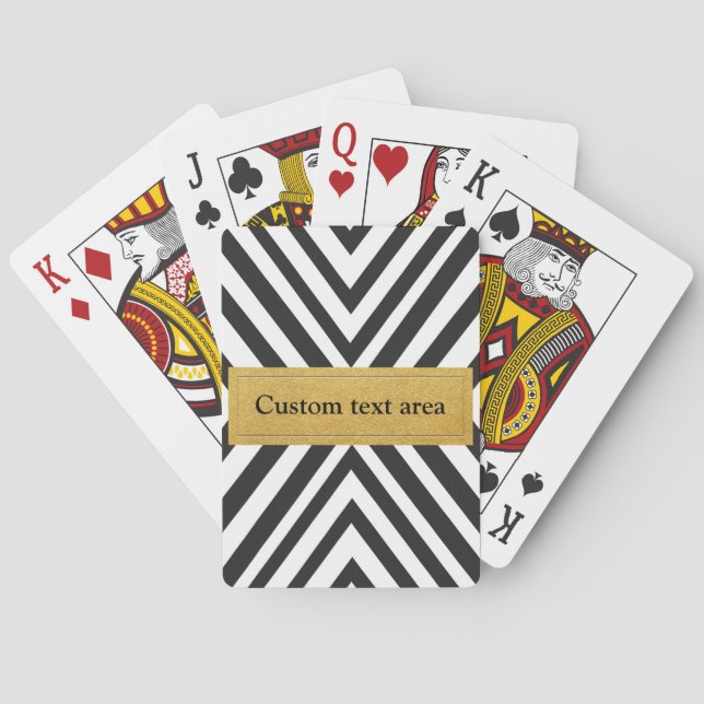 Cartas de Baralho Pretas e Brancas Modernas com Li (Verso)