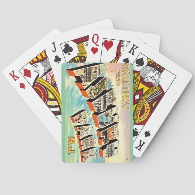 Cartas de Baralho Retro Asbury Park NJ (Verso)