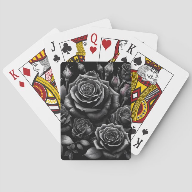Cartas de Baralho Rosas Escuras Personalizadas (Verso)