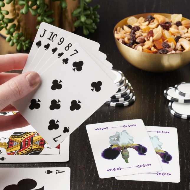 Cartas de Baralho Roxas e Brancas de Íris (In situ)