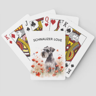 Cartas de Baralho Schnauzer e Flor Silvestre