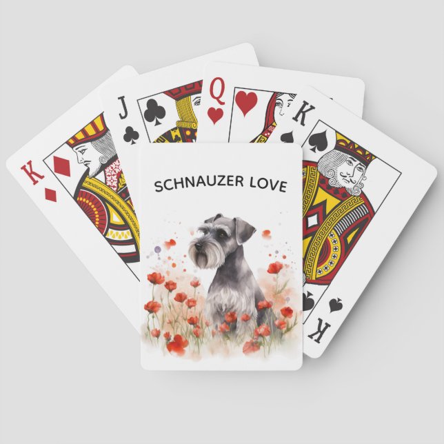 Cartas de Baralho Schnauzer e Flor Silvestre (Verso)