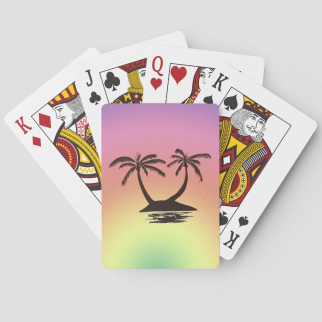 Cartas de Baralho - Silhuetas de Ilha Tropical (Verso)