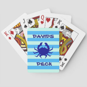 Cartas de Baralho Tema Náutico Caranguejo Azul