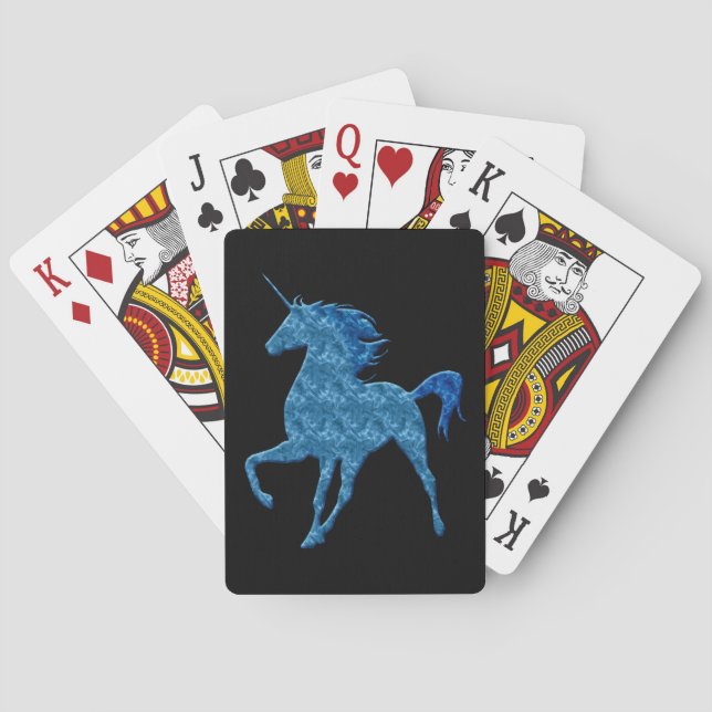 Cartas de Baralho Unicórnio Fogo Azul (Verso)