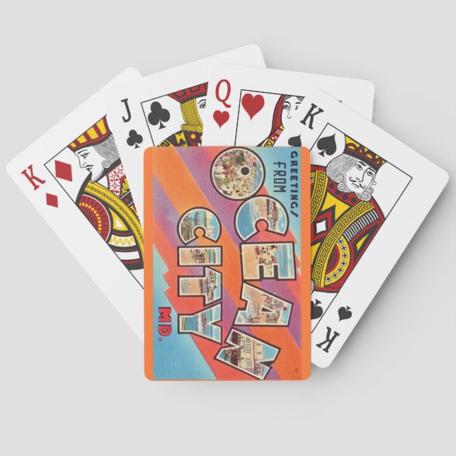 Cartas de Baralho Vintage Ocean City MD (Verso)
