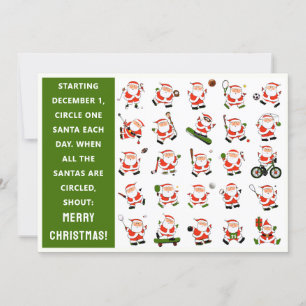 Cartas de Natal de contagem regressiva de esportes
