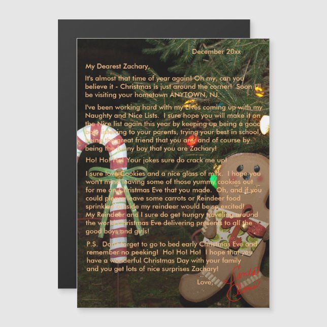 Cartas de Papai Noel Biscoito 5x7 (Frente/Verso)