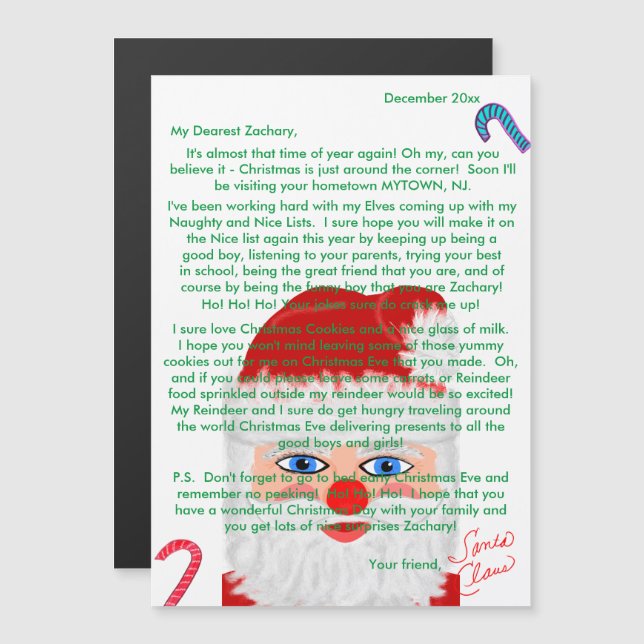 Cartas do Papai Noel Personalizadas (Frente/Verso)