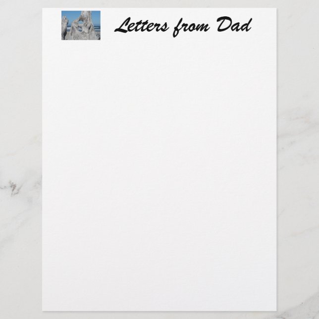 Cartas do Papai papel timbrado Driftwood Oceano (Frente)