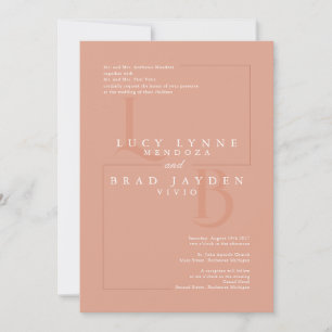 Cartas modernas convite para casamento Terracotta