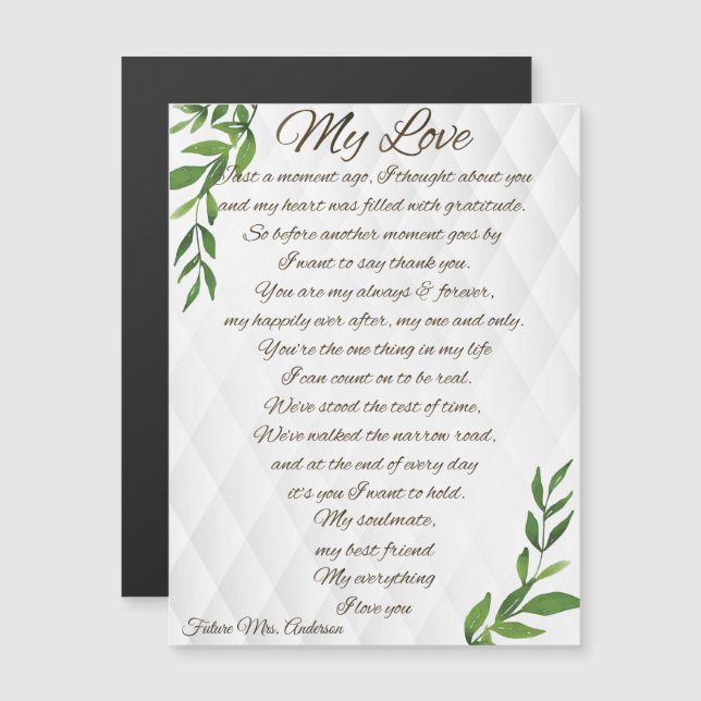 Cartas para o meu futuro marido (Frente/Verso)