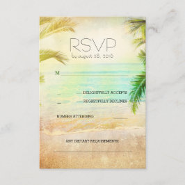 cartas RSVP de casamento romântico da praia do pôr