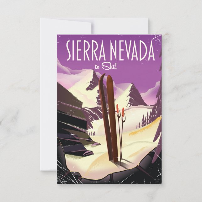 cartaz antigo de esqui da Sierra Nevada (Frente)