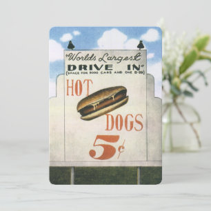 Cartaz Antigo, Maior Drive-In de Cachorros-Quentes