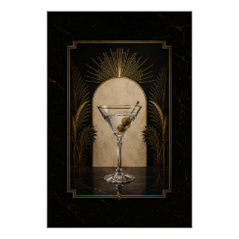 Cartaz Art Déco de Dirty Martini | Impressão para