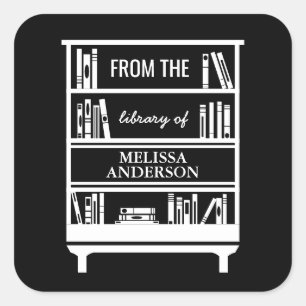Cartaz Da Biblioteca De Autocolantes Quadrados