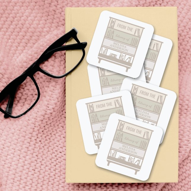 Cartaz Da Biblioteca De Autocolantes Quadrados (Criador carregado)