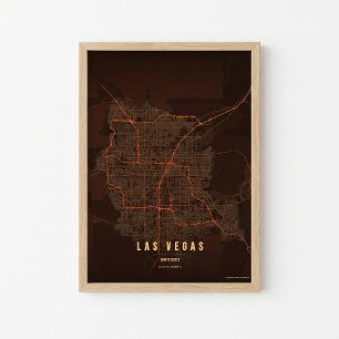 Cartaz da Cidade de Las Vegas Impressão Mapa de Ne
