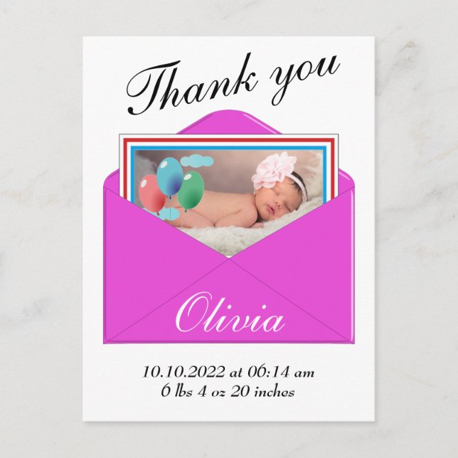 Cartaz da foto do anúncio de nascimento (Frente)