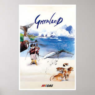 Cartaz da Groenlândia Impressão Vintage Arte de Vi