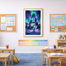 Cartaz da Letra A da Aurora | Impressão de Arte da