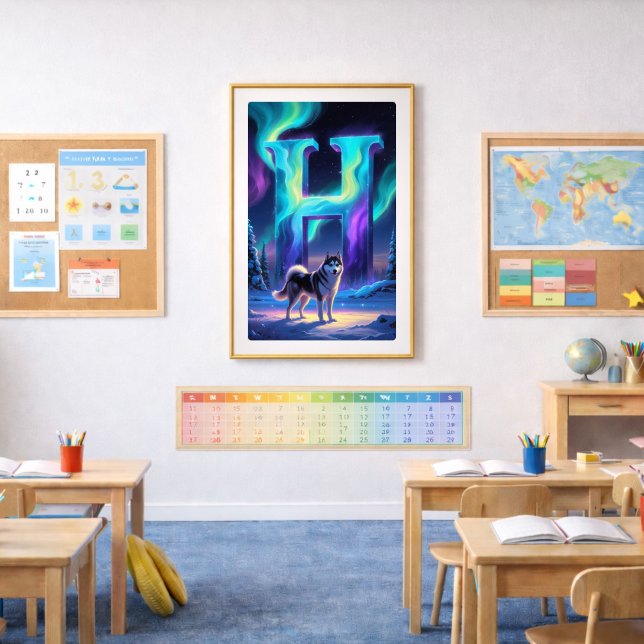 Cartaz da Letra H Aurora | Impressão de Arte das L (Criador carregado)