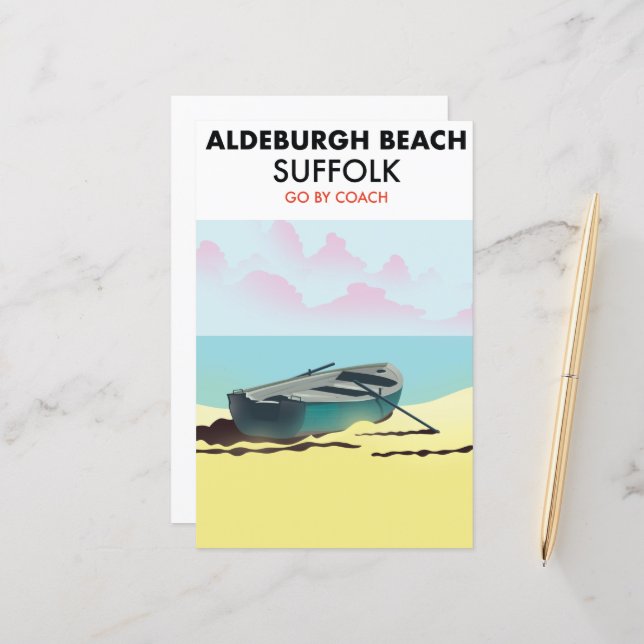 Cartaz da Praia de Aldeburgh Suffolk (Frente/Verso In Situ)