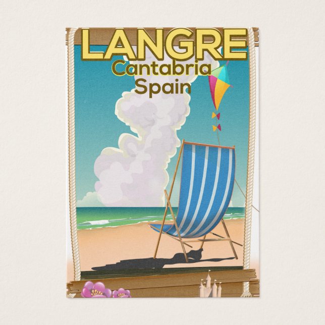 Cartaz da praia de Langre, Cantabria Espanha (Frente)