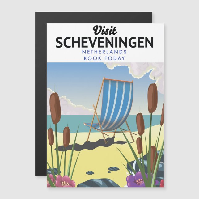 cartaz da praia de Scheveningen Holanda (Frente/Verso)