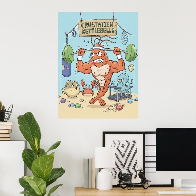 Cartaz de Academia de Camarão Forte - Impressão de (Escritório em casa)