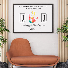 Cartaz de Arte de Flor com Impressão de Mão do Dia