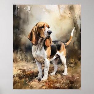 Cartaz de Arte de Impressão de Basset Hound