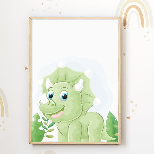 Cartaz de Berçário de Dinossauros Impressão para Q