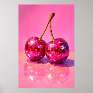 Cartaz de Cereja Disco, Impressão de Frutas Espelh
