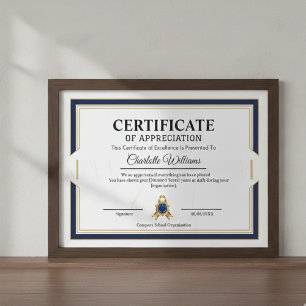 Cartaz de Certificado de Ouro de Apreciação de Con