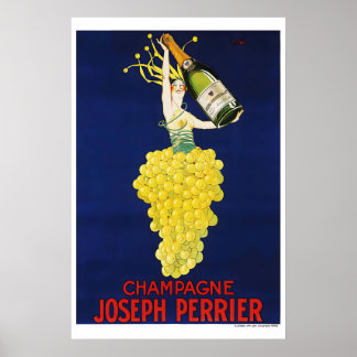Cartaz de Champanhe Joseph Perrier Impressão Franc