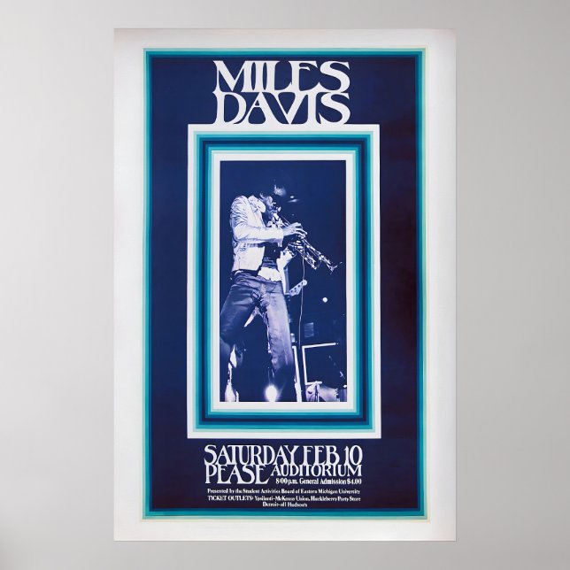 Cartaz de Concerto de Miles Davis Impressão de Mús (Frente)