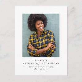 Cartaz de convite para a graduação em branco preto