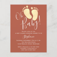 Cartaz de Convite para Chá de fraldas Baby Terraco