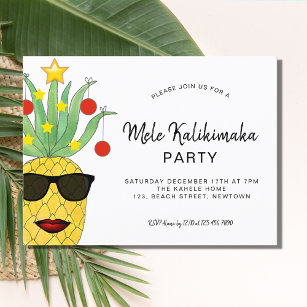 Cartaz de Convite Pineapple do Partido Mele Kaliki