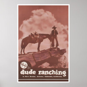 Cartaz de Cowboy Rancho Arte Ocidental Impressão e